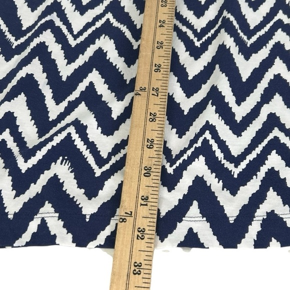 Lilly Pulitzer Palmer Blue White Pima Cotton T-Shirt Chevron Dress Large Preppy - Picture 6 of 9